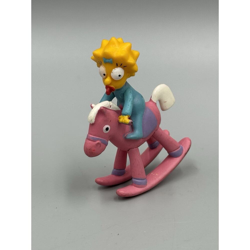 The Simpsons Maggie on Rocking Horse PVC Figure Fox 2.5" Cake Topper 2007